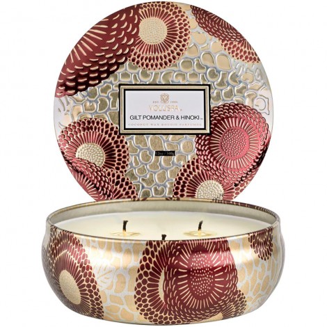 Купить Свеча Gilt Pomander & Hinoki 340г, металлическая шкатулка 72216 111002628, фото 1, цена, отзывы