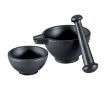 Set of mortars with pestle 10 and 8.5 cm (3 pieces), cast iron фото — интернет-магазин посуды Posud:Meister